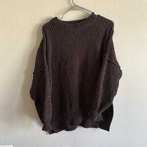 Aerie oversized burgundy knit sweater